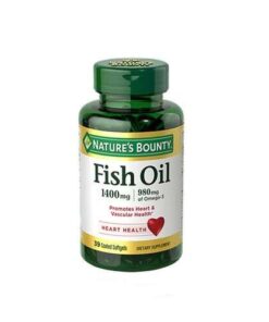 Nature's Bounty Fish Oil Omega-3 1400 Mg 39 Capsules Kuwait كبسولات زيت السمك اوميغا 3 لتقليل الكوليسترول و غذاء للمخ و دعم صحة القلب و الشرايين 39 كبسولة نيتشرز باونتى الكويت