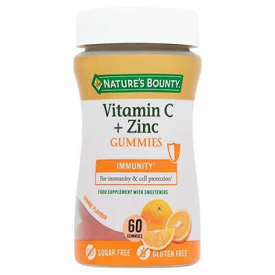 Nature's Bounty Vitamin C + Zinc Gummies 60 Pieces Kuwait ناتشرز باونتي فيتامين سي و زنك حلاوة 60 قطعة الكويت