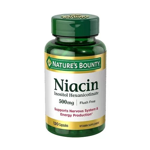 Nature’s Bounty Niacin 500 mg 120 Capsules Kuwait كبسولات نياسين لتقليل الكوليسترول و السكر نيتشرز باونتى بالكويت