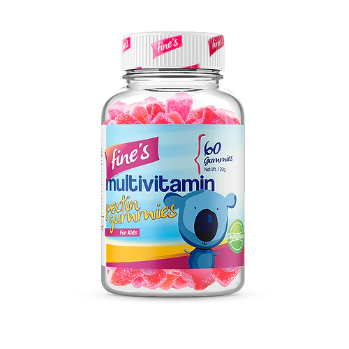 Fine`s Multivitamin 60 Gummies Kuwait فاينز ملتى فيتامينات حلاوة للمضغ لتحسين الرؤية و الاسنان و العظام و المناعة و العضلات و حماية الخلايا الكويت