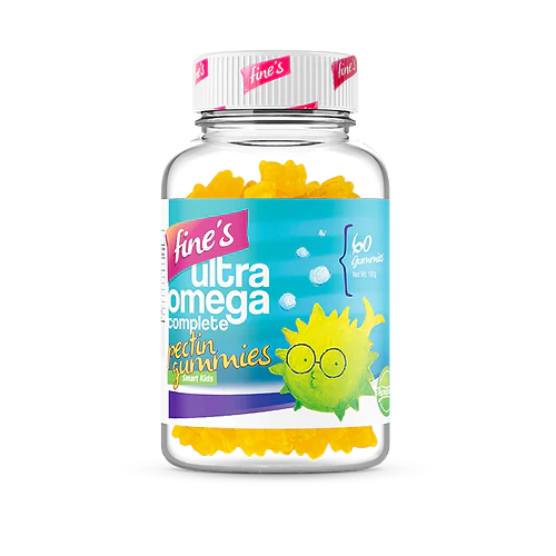 Fine`s Ultra Omega Complete 60 Gummies Kuwait فاينز الترا اوميجا للأطفال حلاوة لتعزيز وظائف المخ و النمو 60 قطعة الكويت