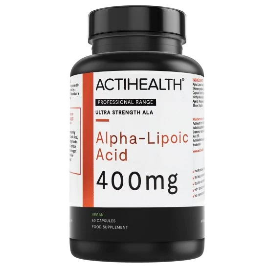 Actihealth Alpha-Lipoic Acid 400 Mg 60 Capsules Kuwait اكتيهيلث حمض الفاليبويك 400 مج مضاد أكسدة 60 كبسوله الكويت