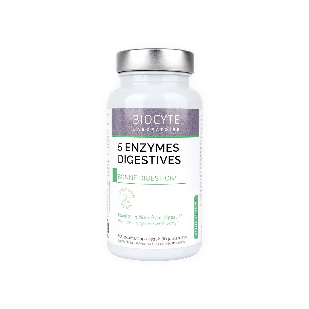 Biocyte 5 Enzymes Digestive 60 Capsules Kuwait بايوسايت فايف انزيمز دايجستيف للهضم 60 كبسولة الكويت 1