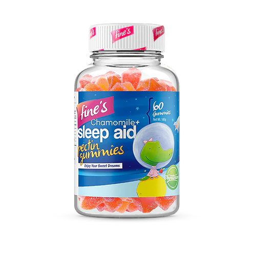 Fines Kids Sleep Aid + Chamomile 60 Gummies Kuwait فاينز كيدز سليب ايد مع الكاموميل 60 حلاوة مضغ لنوم هادئ للأطفال الكويت