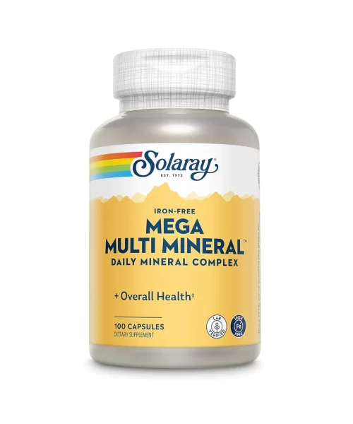 Solaray Mega Multi Mineral 100 Capsules Kuwait سولارى معادن متعددة للجسم 100 كبسولة ملتى منيرالز الكويت
