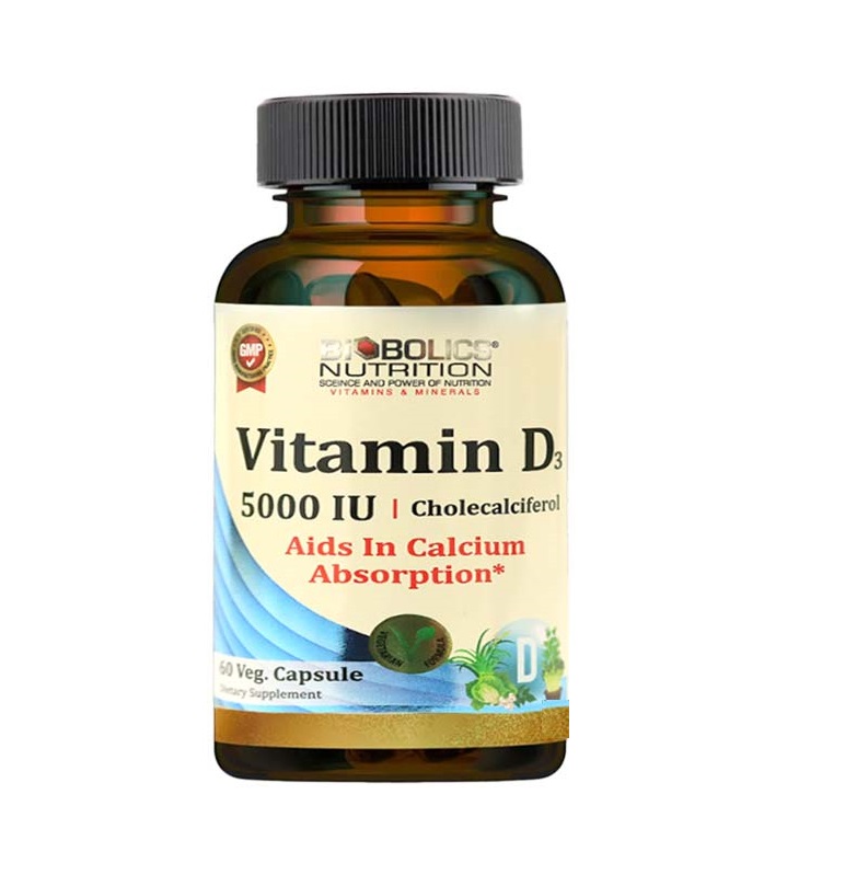 Biobolics Vitamin D 5000 IU 60 Veg Capsules Kuwait بايوبولكس فيتامين د 5000 وحدة دولية 60 كبسولة نباتية للعظام و المناعة الكويت