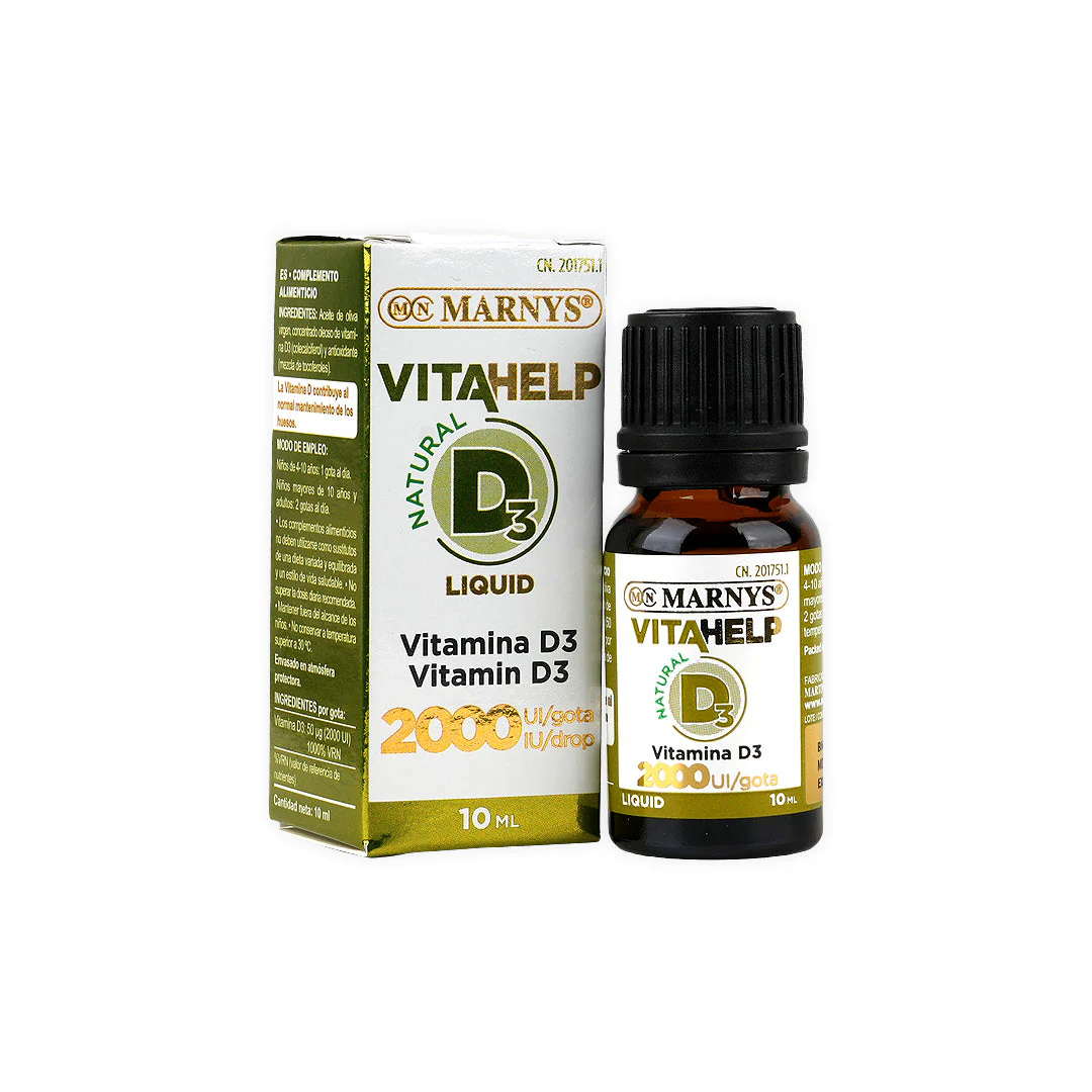 Marnys Vitahelp Vitamin D3 Liquid 2000 IU 10 ML Kuwait مارنيز فيتاهيلب فيتامين د3 سائل 2000 وحدة دولية 10 مل الكويت