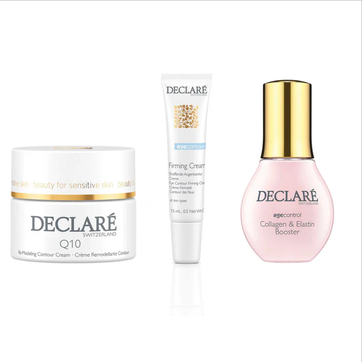 Declare Glow and Lifting Package Q10 Cream + Firming Cream + Collagen & Elastin Booster Kuwait باقة الترطيب والشد المتكاملة ديكلاريه كيو 10 و فيرمنغ كريم كولاجين سيروم الكويت