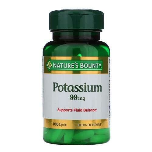Nature's Bounty Potassium 99 mg 100 Capsules For Muscles' Cramps, Heart Health & Fluid Balance