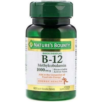 Nature's Bounty Vitamin B12 1000Mg under tongue 60 Tablets