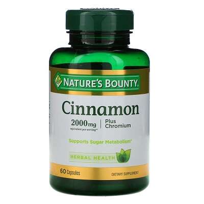 Nature's Bounty Cinnamon Plus Chromium 1,000 mg 60 Capsules