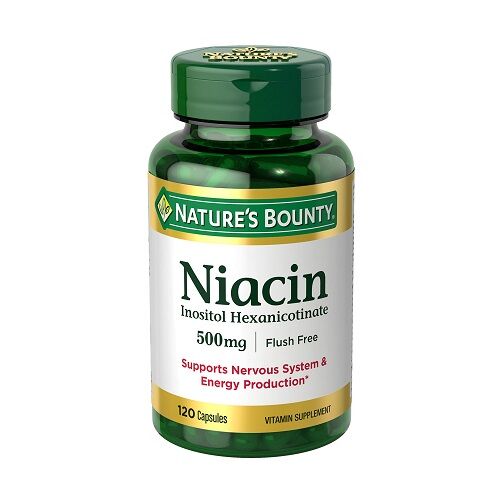 Nature’s Bounty Niacin 500 mg 120 Capsules For Energy, Cholesterol, Diabetes & Heart Health