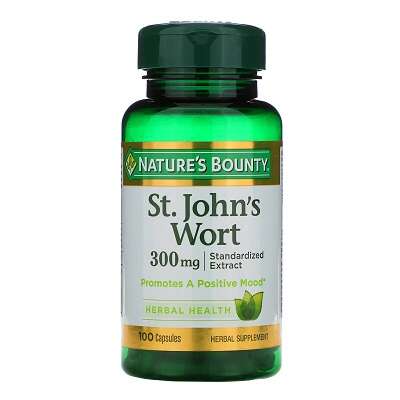 Nature's Bounty St John's Wort 300 mg 100 Capsules Natural Anti depressant