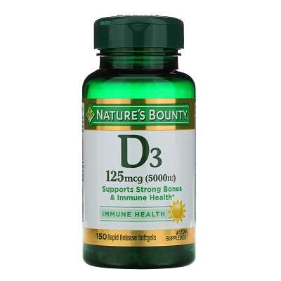 Nature's Bounty Vitamin D3 5000 IU 150 Capsules