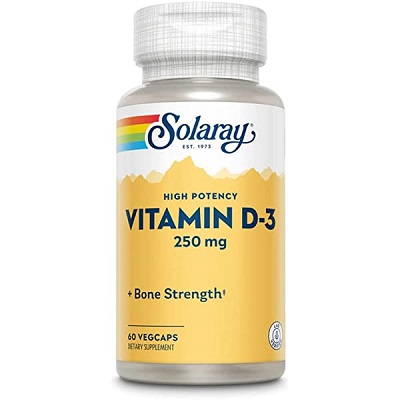 Solaray Vitamin D3 250 MCG 10000 IU 60 Capsules
